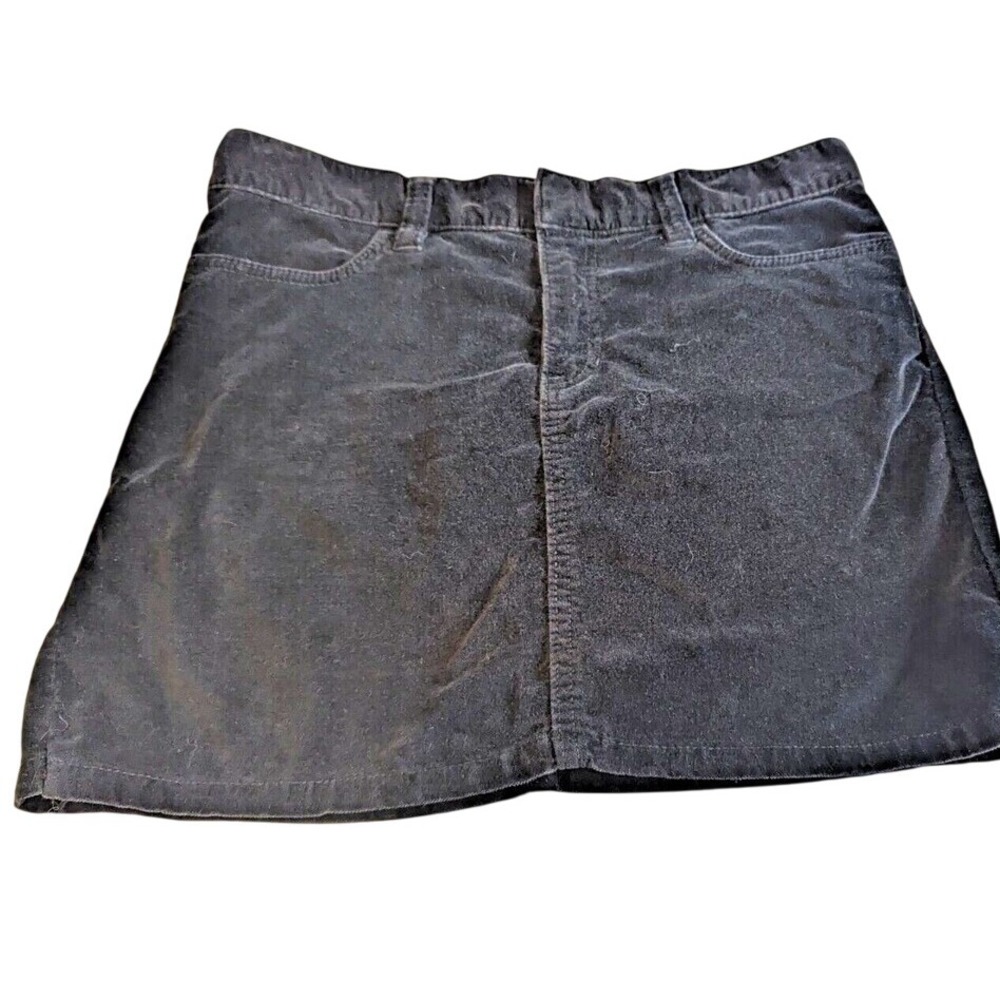 Gap Corduroy Mini‎ Skirt Gray Stretch 90s Y2K Grunge Dark Academia Pocketed Chic